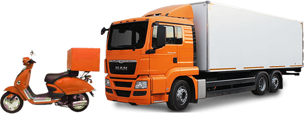 Scooter and truck delivery vehicles